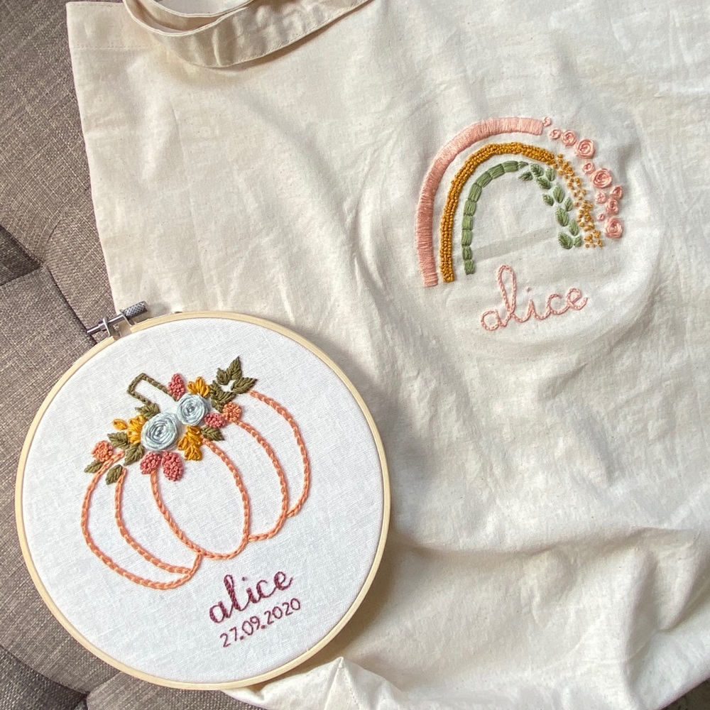 🍉CUSTOMIZED Hand Embroidered Tote Bag - Picture 7 of 16